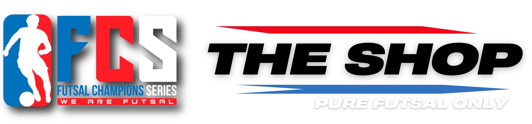 Two logos side by side on a white background, one for FCS and the other for 'The Shop'.